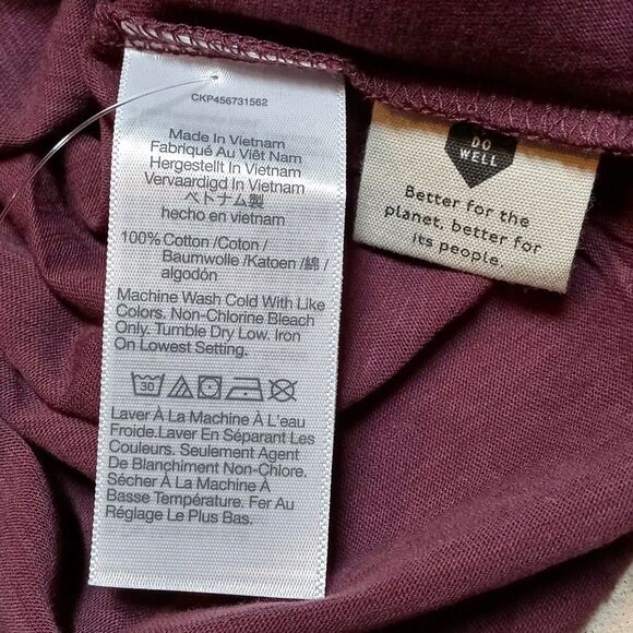 2-Pack of NWT Madewell Womens XXS Ringer Tee Whisper Burgundy T-shirts - Picture 7 of 9